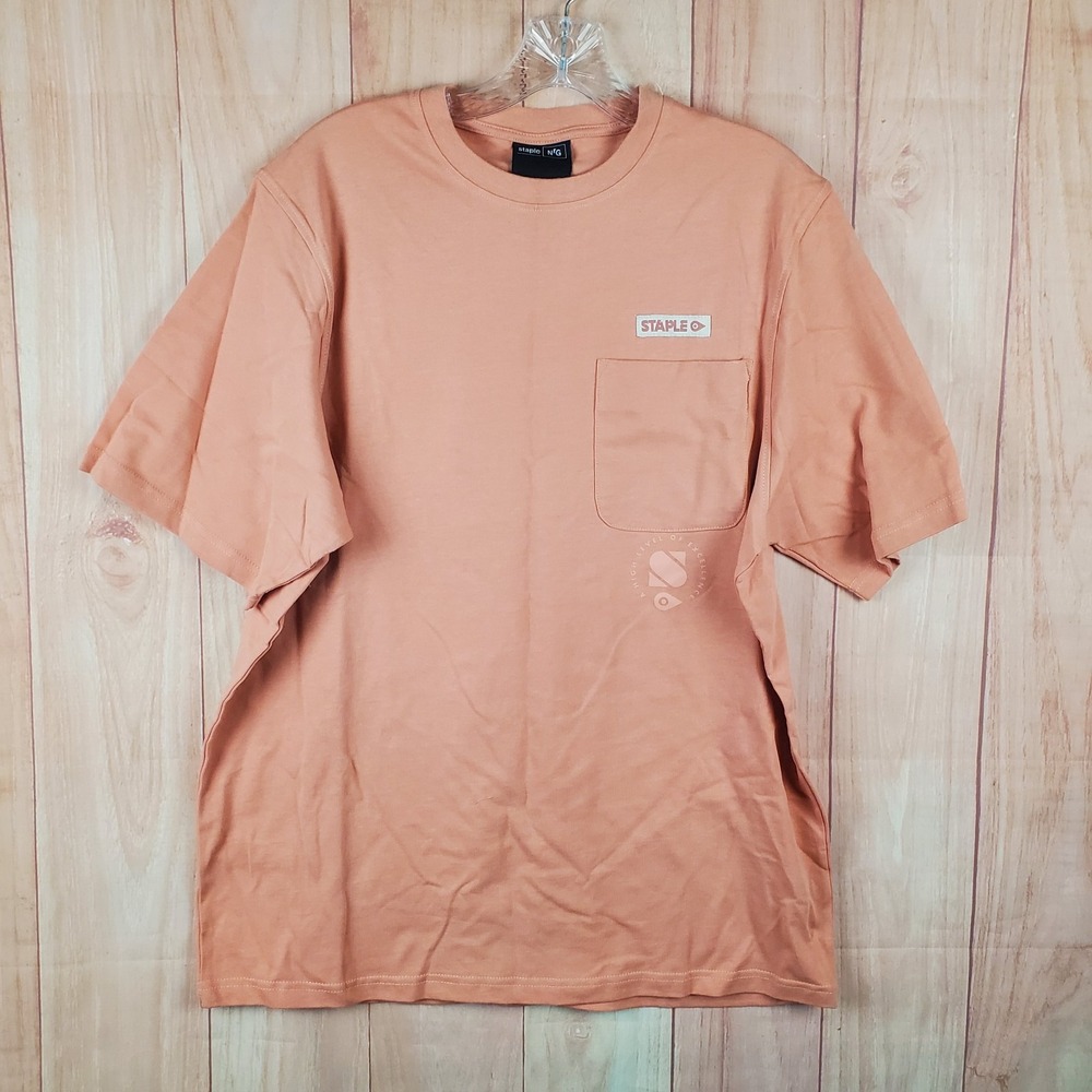 Staple NrG A High Level Of Excellence T Shirt Mens Small Orange Logo Cotton